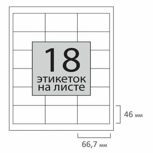 Этикетка самоклеящаяся Staff Everyday 66,7х46 мм 100 листов по 18 шт белая 111841 фото 3